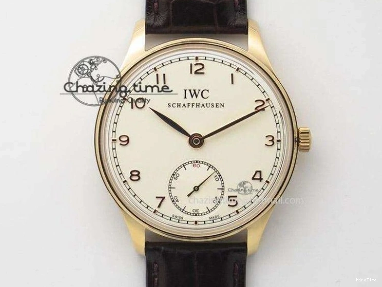 MIROTIME 0416 Portuguese Chrono RG IW371480 ZF 1:1 Best Edition White Dial On Brown Leather Strap A7750 V HighPerformance 7266